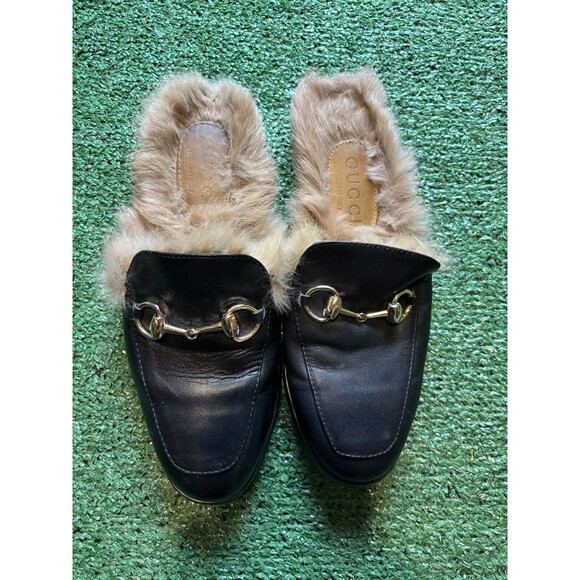GUCCI 2015 RE-EDITION WOMEN'S PRINCETOWN MULES Fur SZ 36 5.5 - Picture 1 of 6